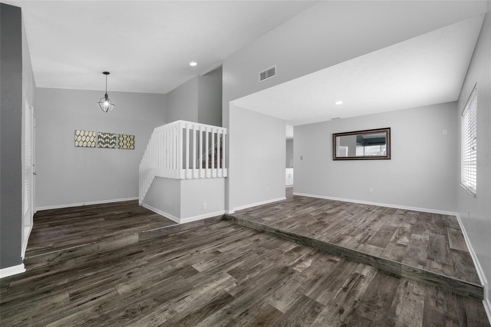 Foyer, Living Room, Dining Room