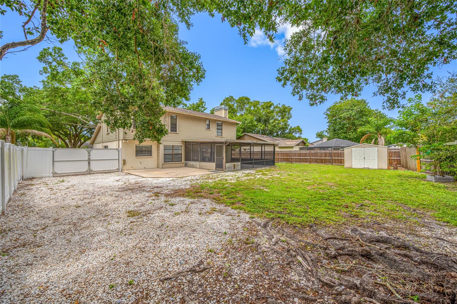 Large Backyard with Storage  Space
