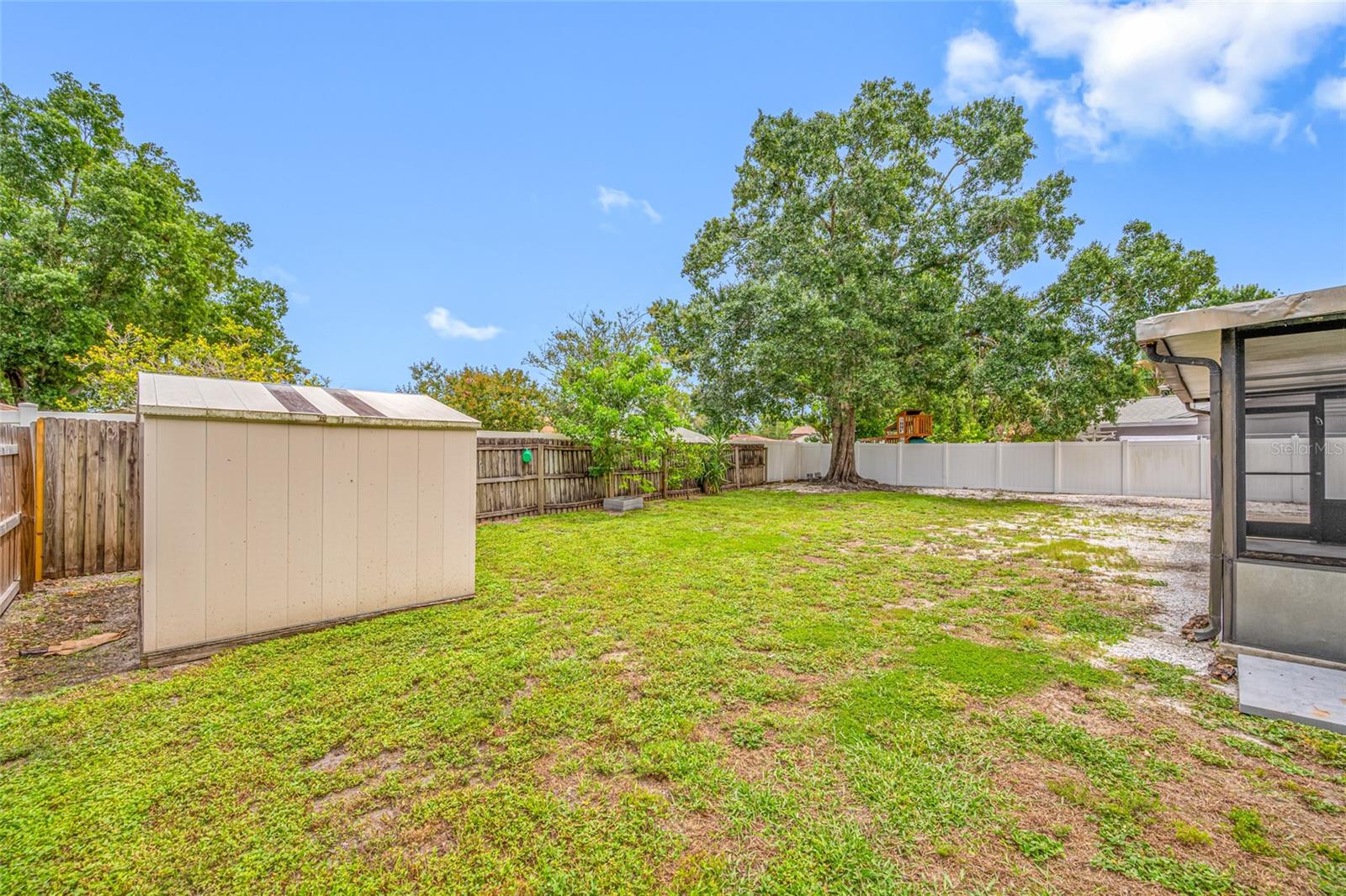 Large Backyard with Storage  Space