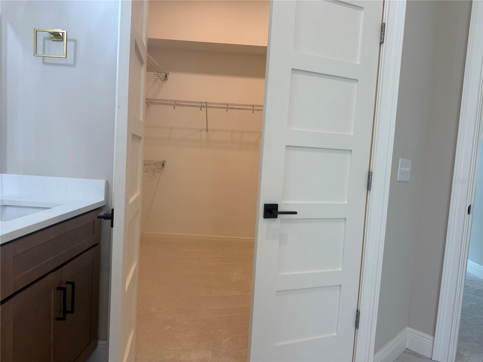 Double doors to primary closet