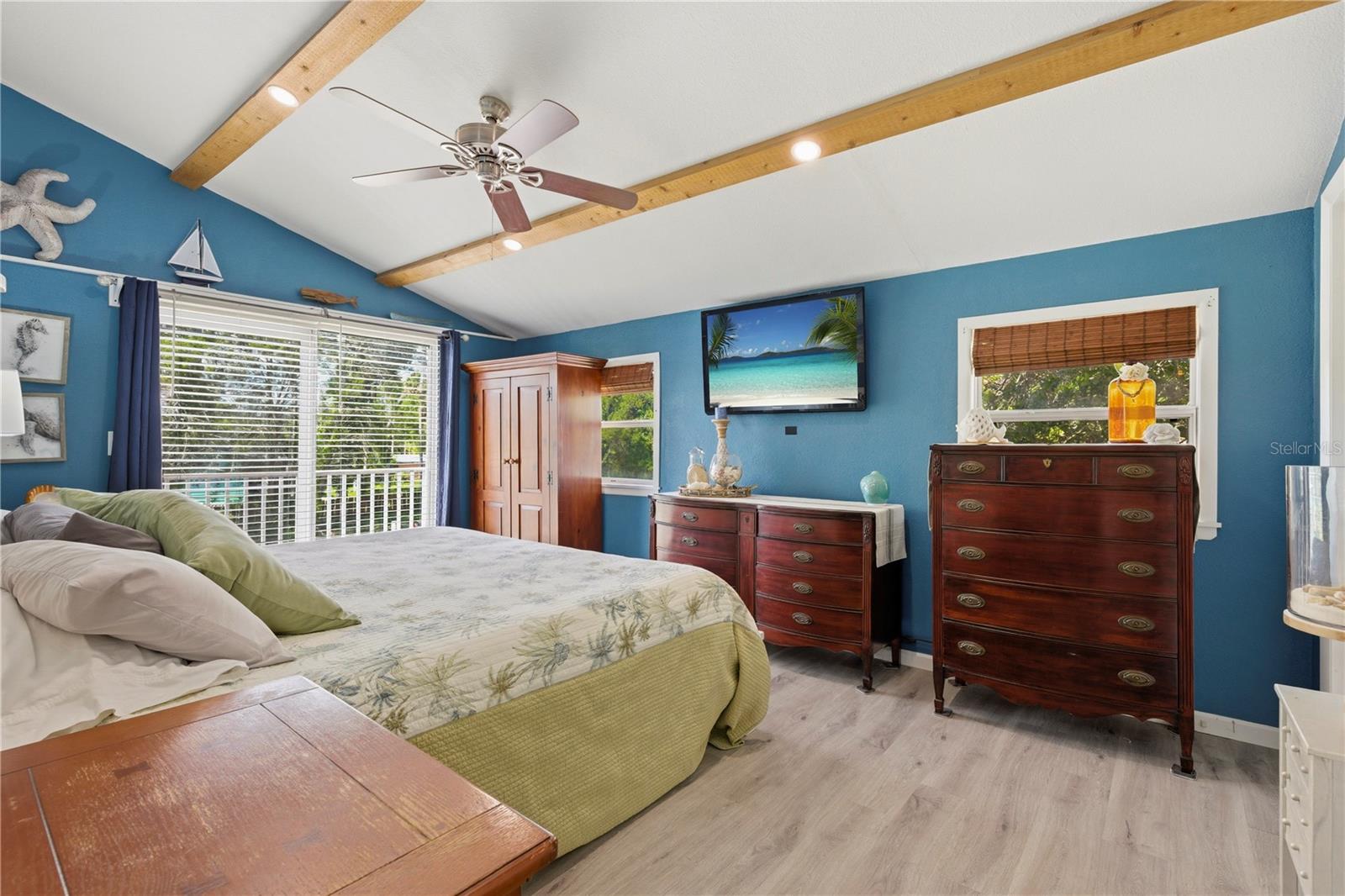 Large Primary Bedroom with balcony.