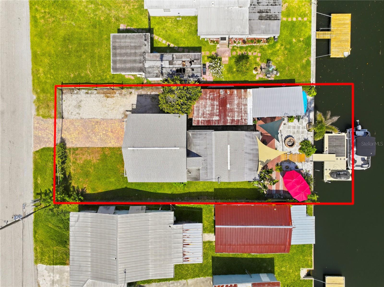 Aerial view of home.