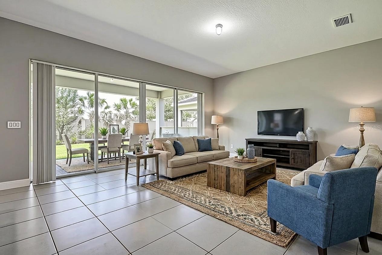 Family room virtual staged