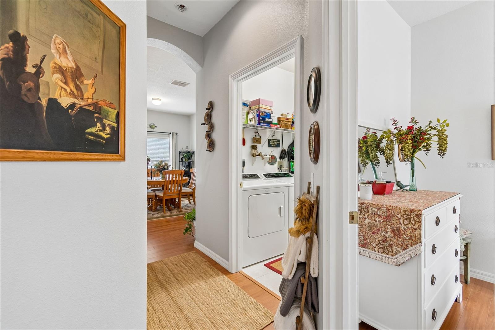 Looking from bathroom to laundry room
