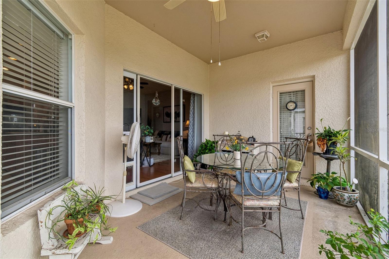 Door from porch to master bedroom