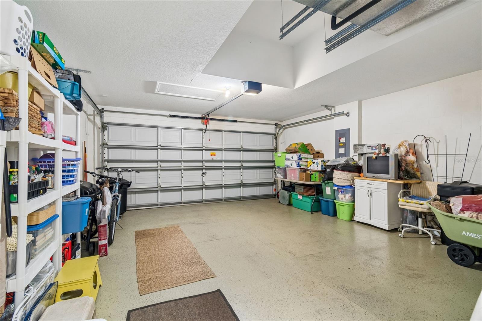 Two car garage with plenty of room for storage