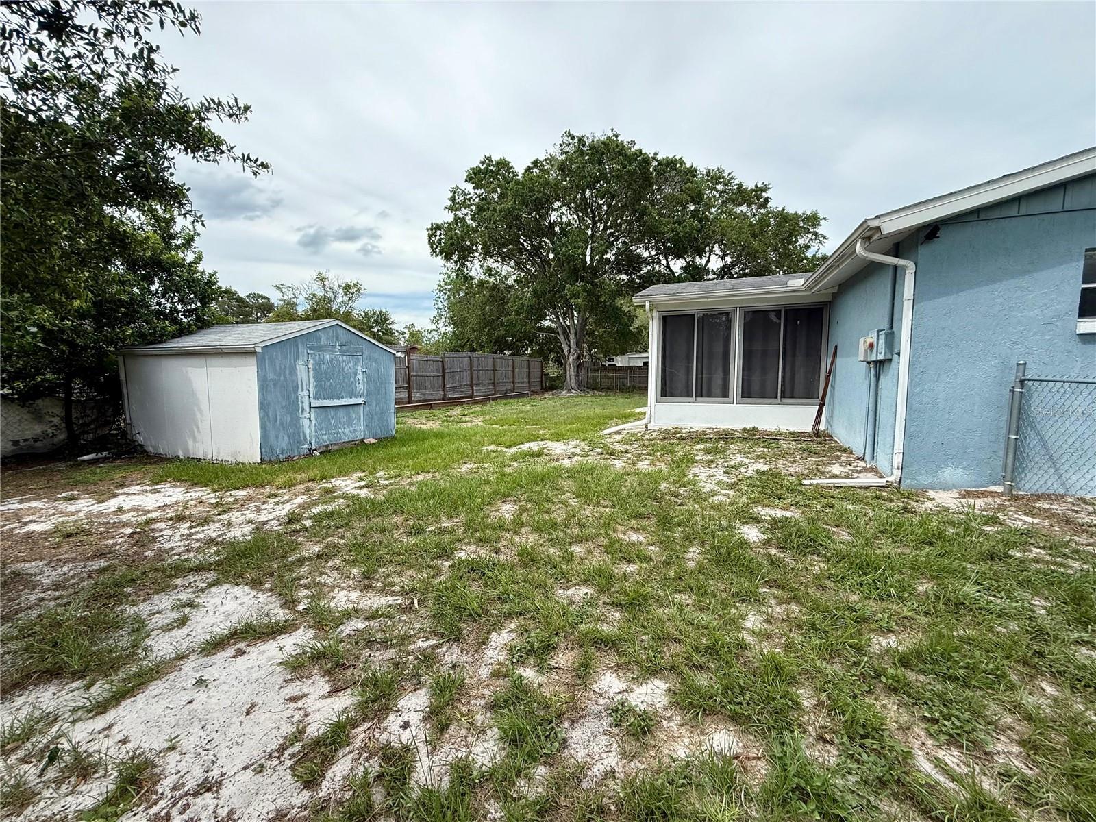 back yard with Shed