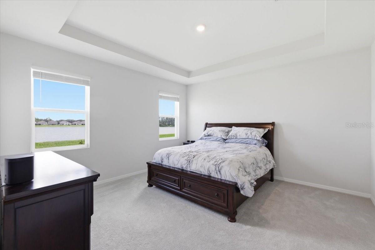 Primary bedroom with gorgeous water views