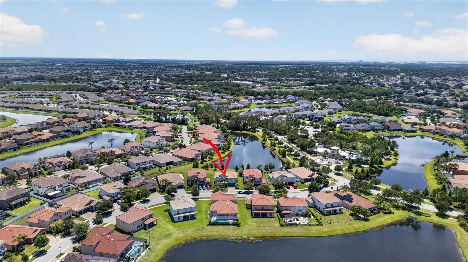 Aerial View of Home on Premium Lot and Perfectly Position Near the Club House and Community Entry