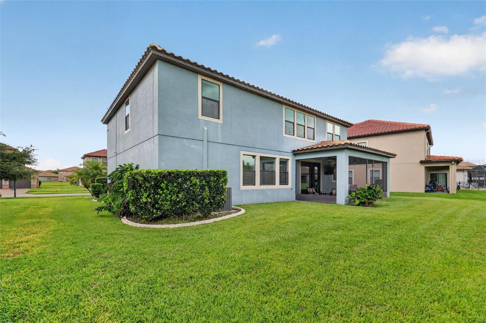 Rear of Home, Backyard, Covered & Screened Lanai, Premium Water Lot, Waterleaf Community!