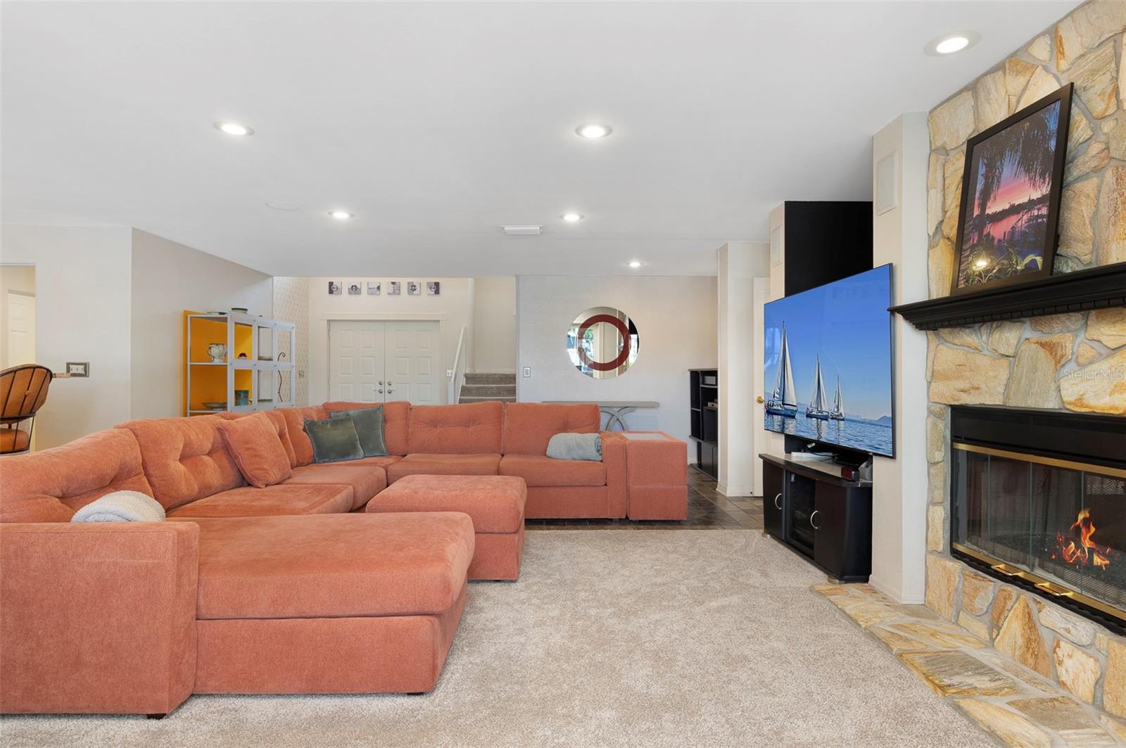 Main living area with view to the entranceway
