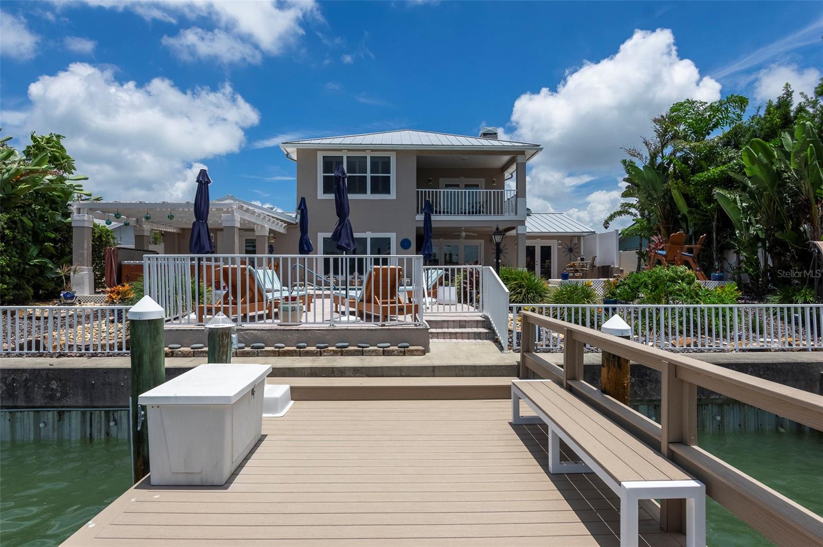 View of back of house from composite dock