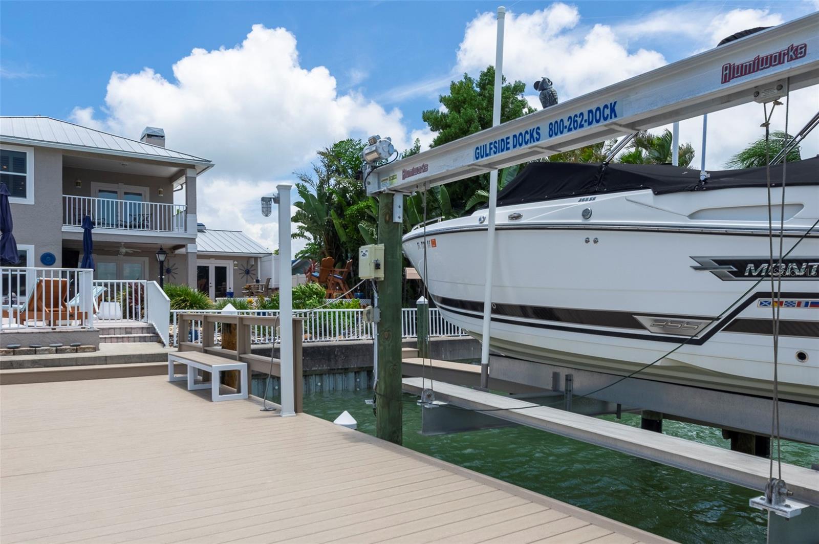 16,000 lb boat lift with automatic lift control