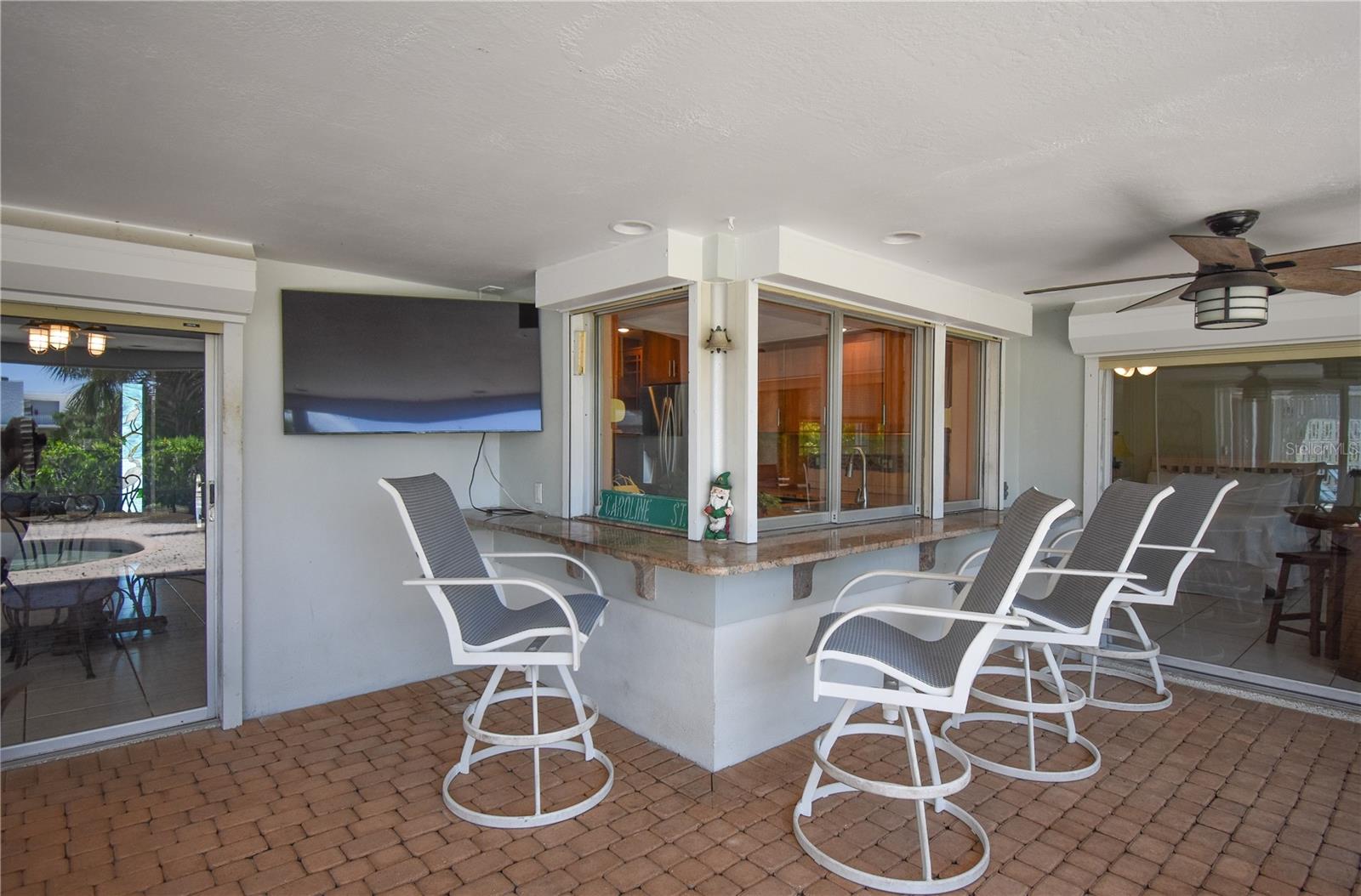 Screened Porch Pass Through Bar area