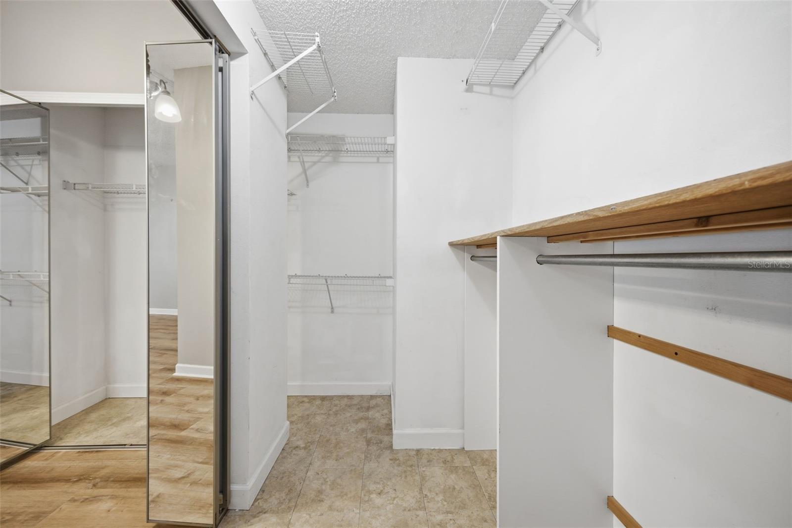 Wrap around walk in closet