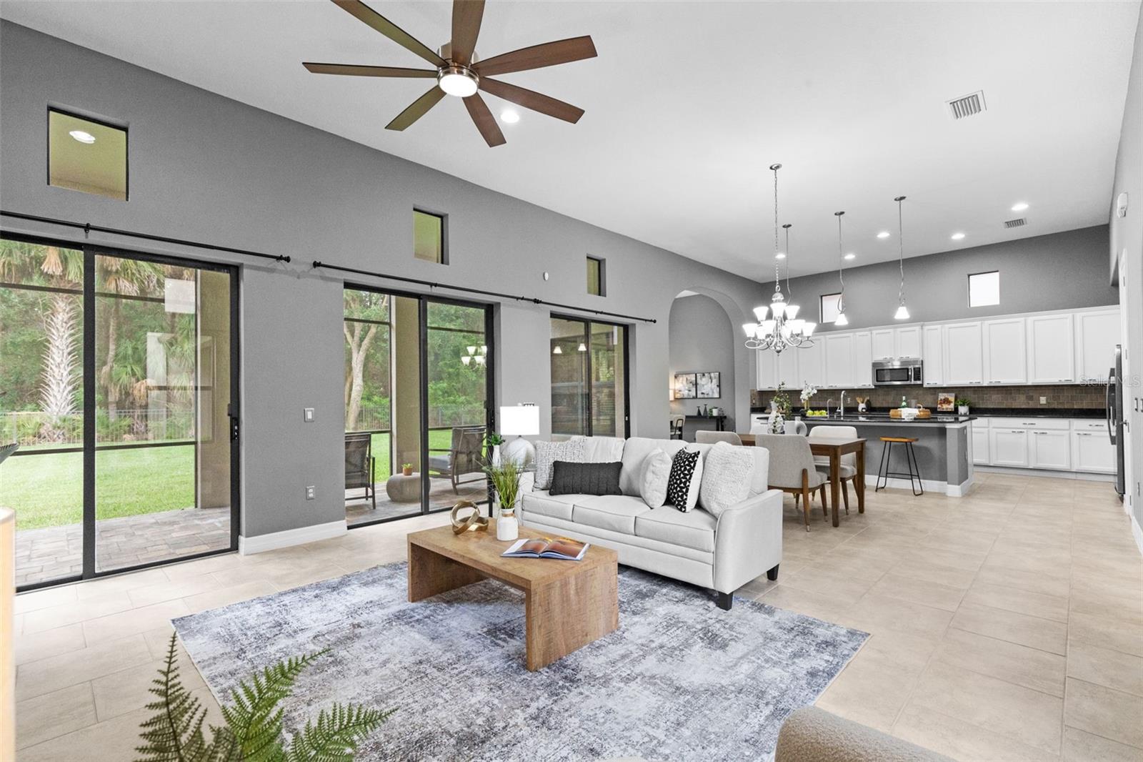 Living room- Three Sliding Glass Doors