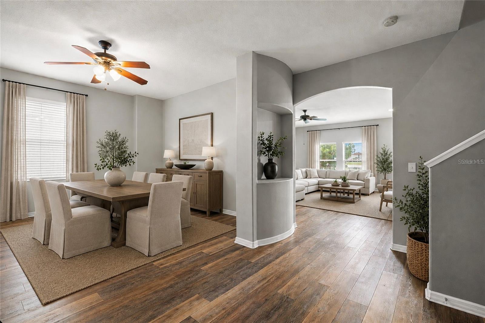 Virutally Staged - Flex Space showing as a Dining Room