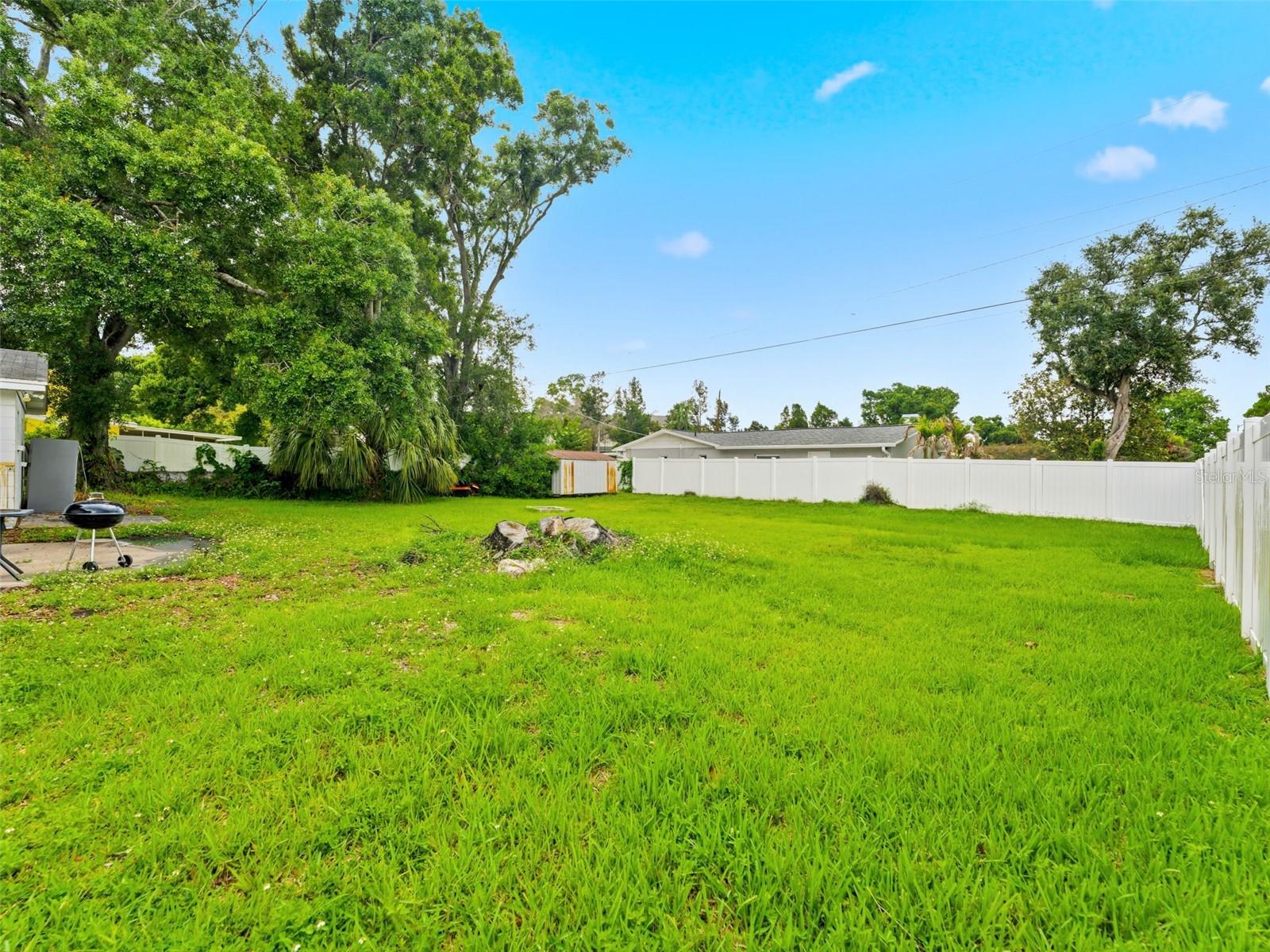 Large fenced back yard