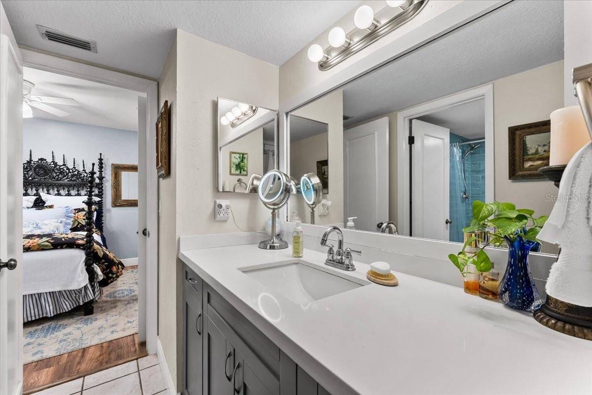 Jack and Jill Bath connects Primary and Guest Bedroom