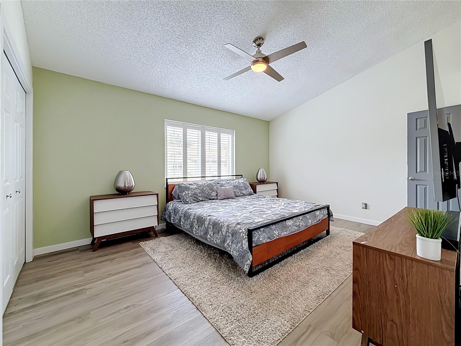 Primary BR w/ vaulted ceiling
