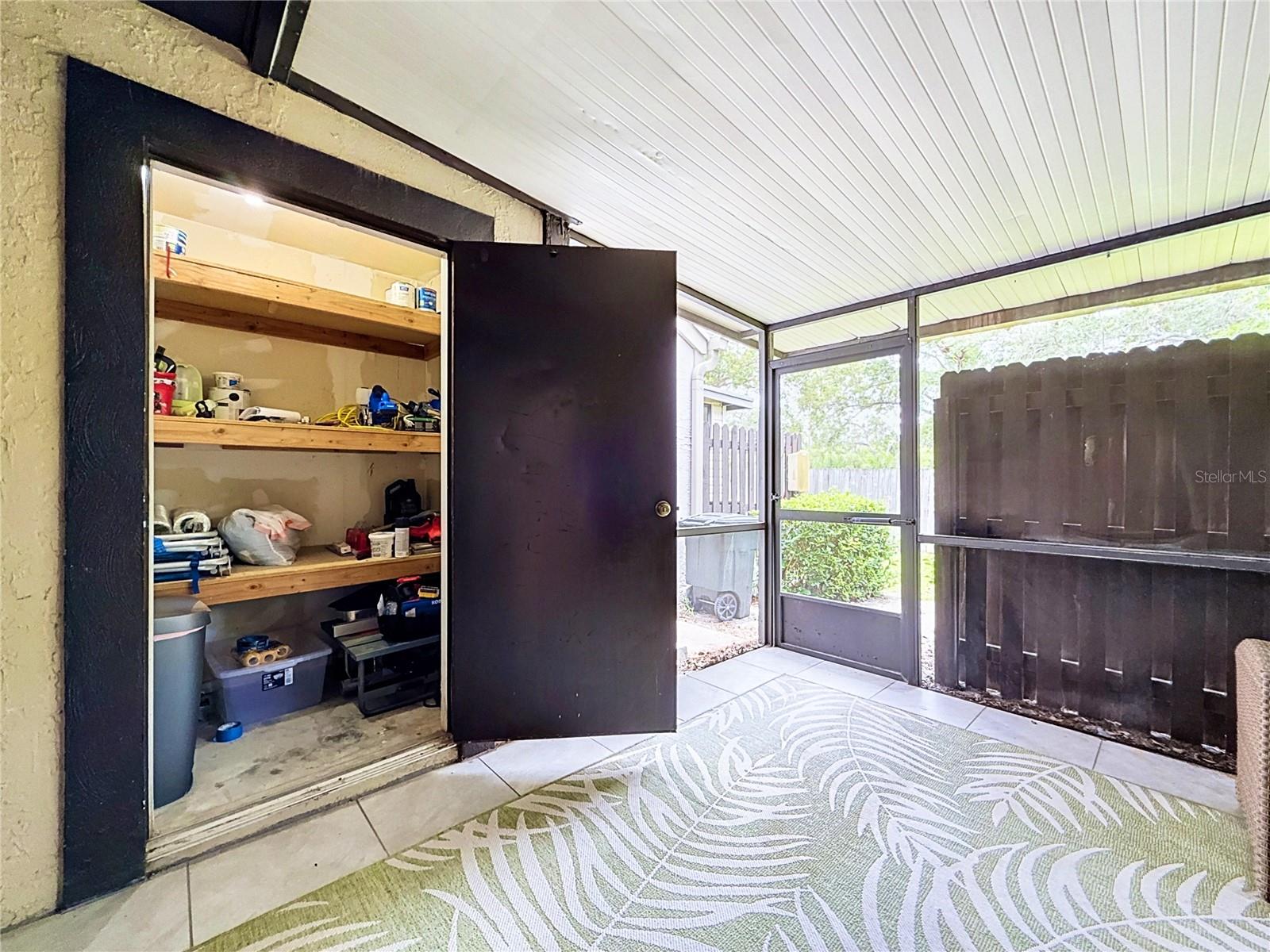 Lanai storage closet