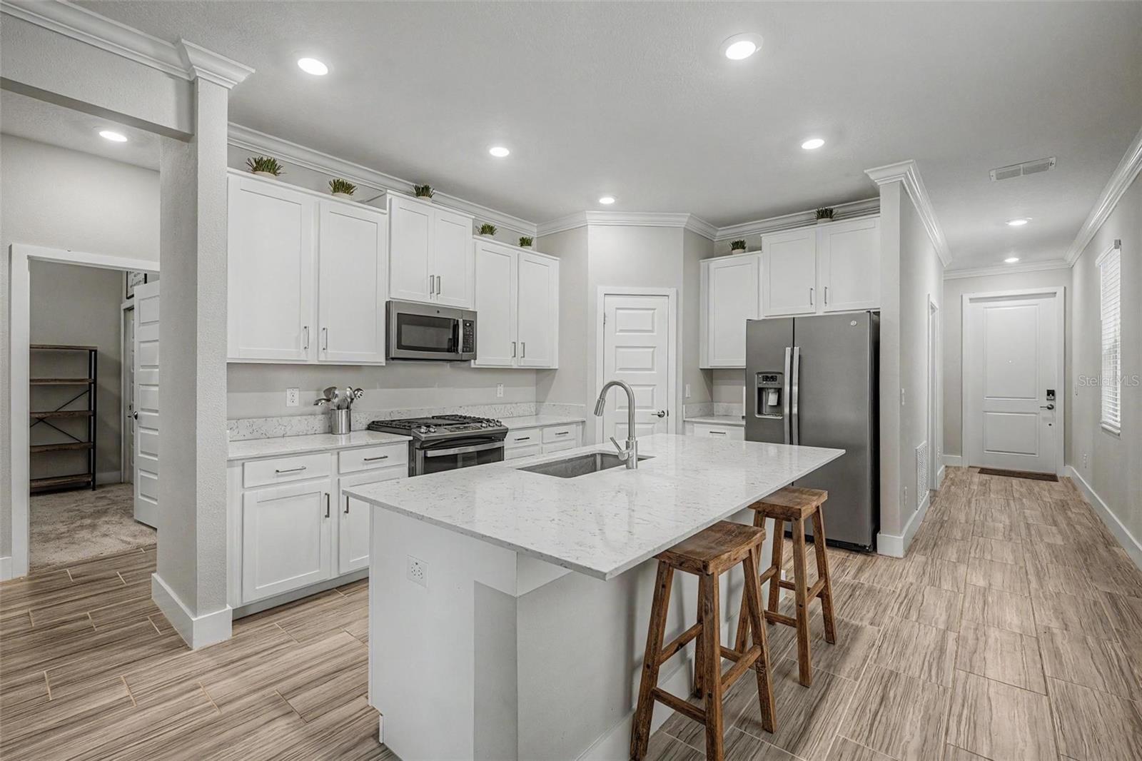 The breakfast bar is perfect for a quick bite