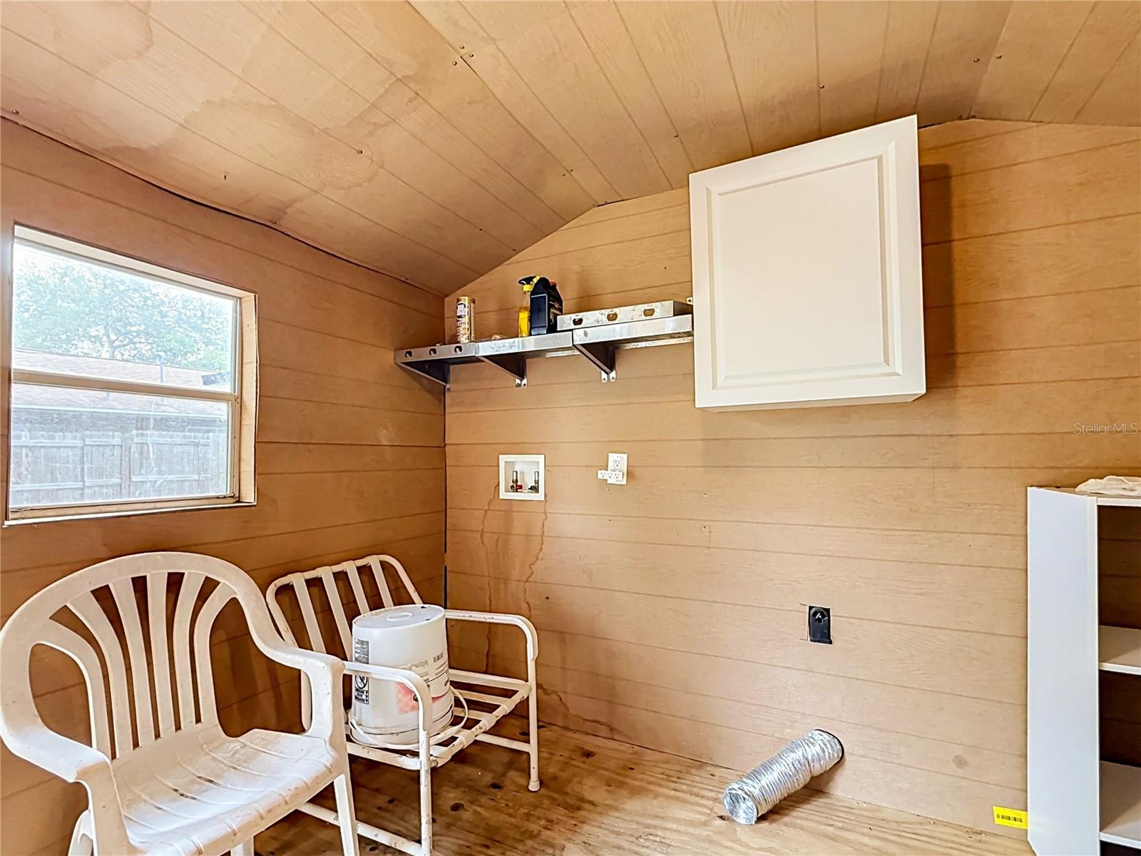 Hook ups for Washer and Dryer in the Shed