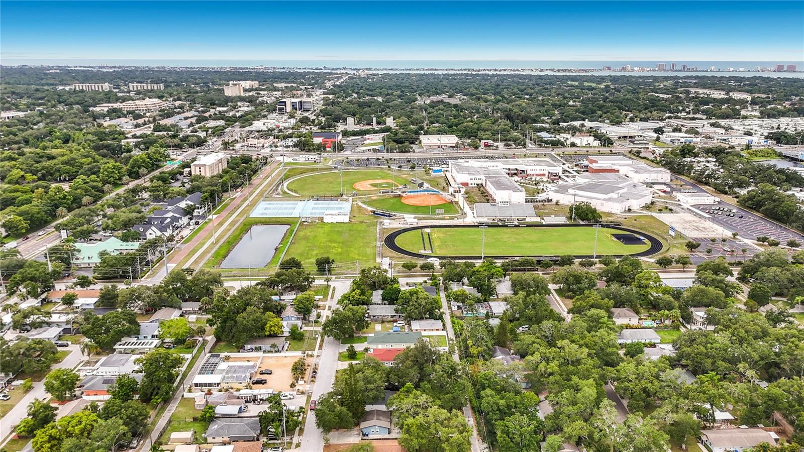 Aerial view of nearby Largo High School