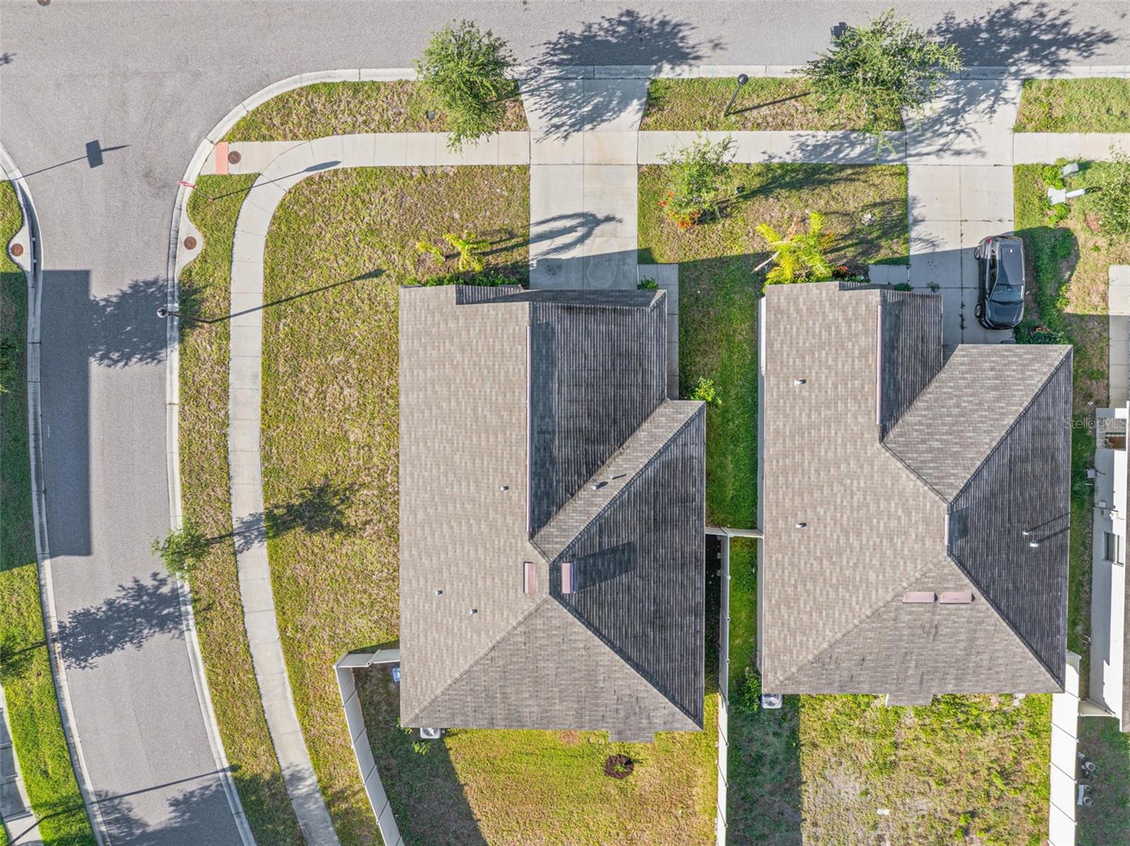 Aerial view of neighborhood