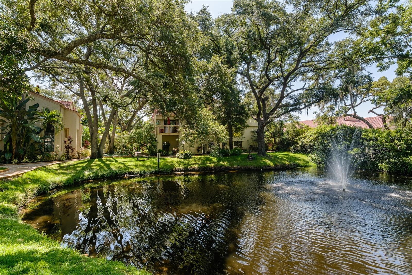 Calming fountain and pond that can be viewed from your kitchen window.
