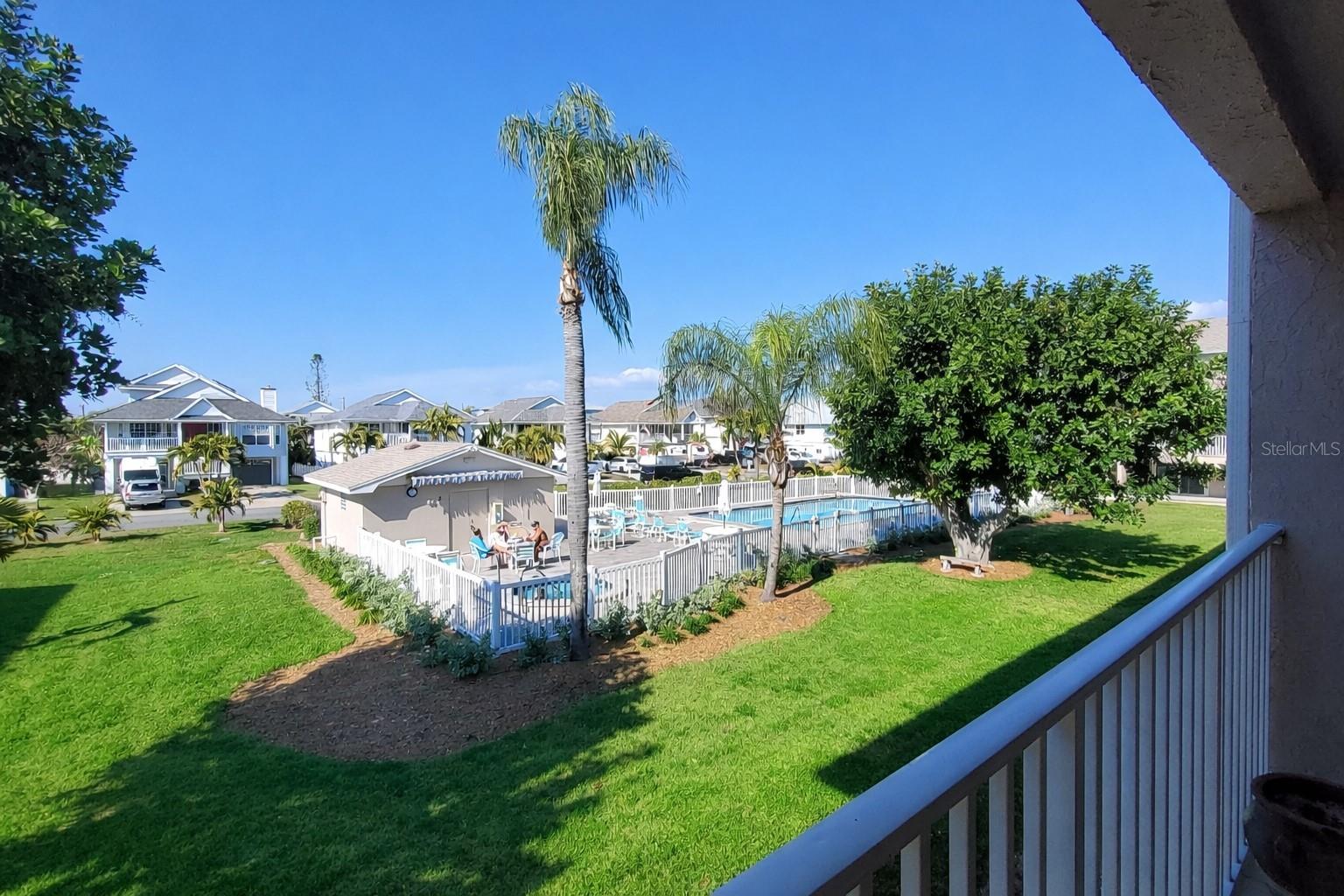 View from balcony area - heated pool and spa area
