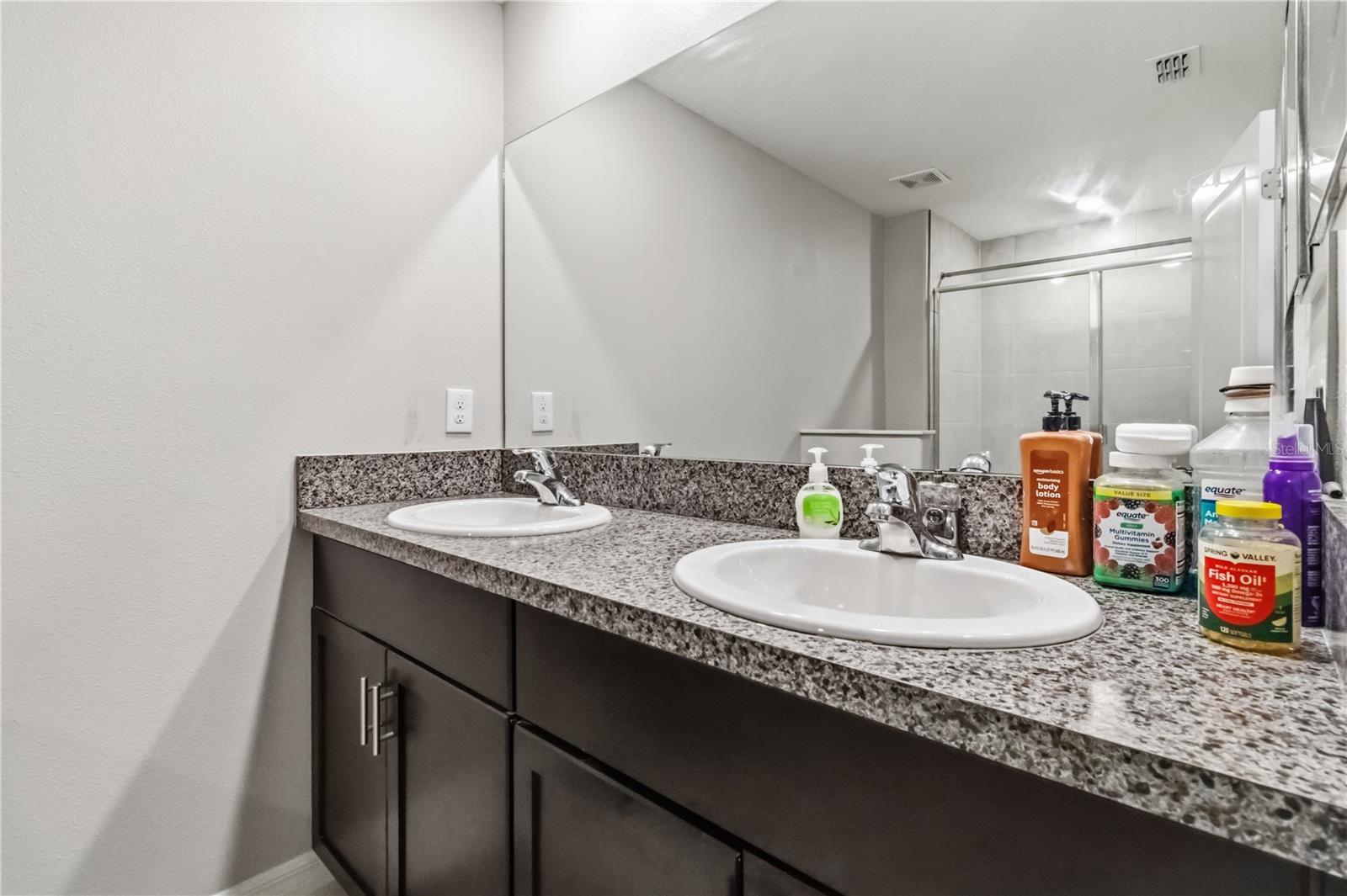Bathroom with extended counter space