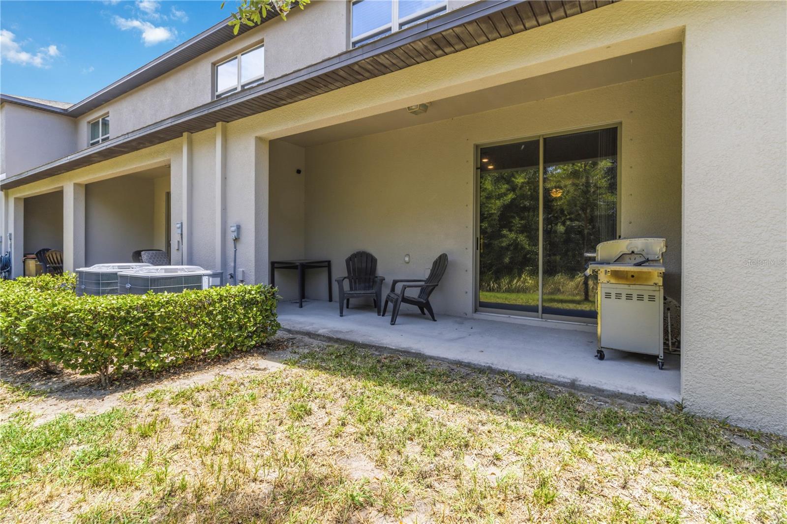 Rear patio with no townhome directly behind