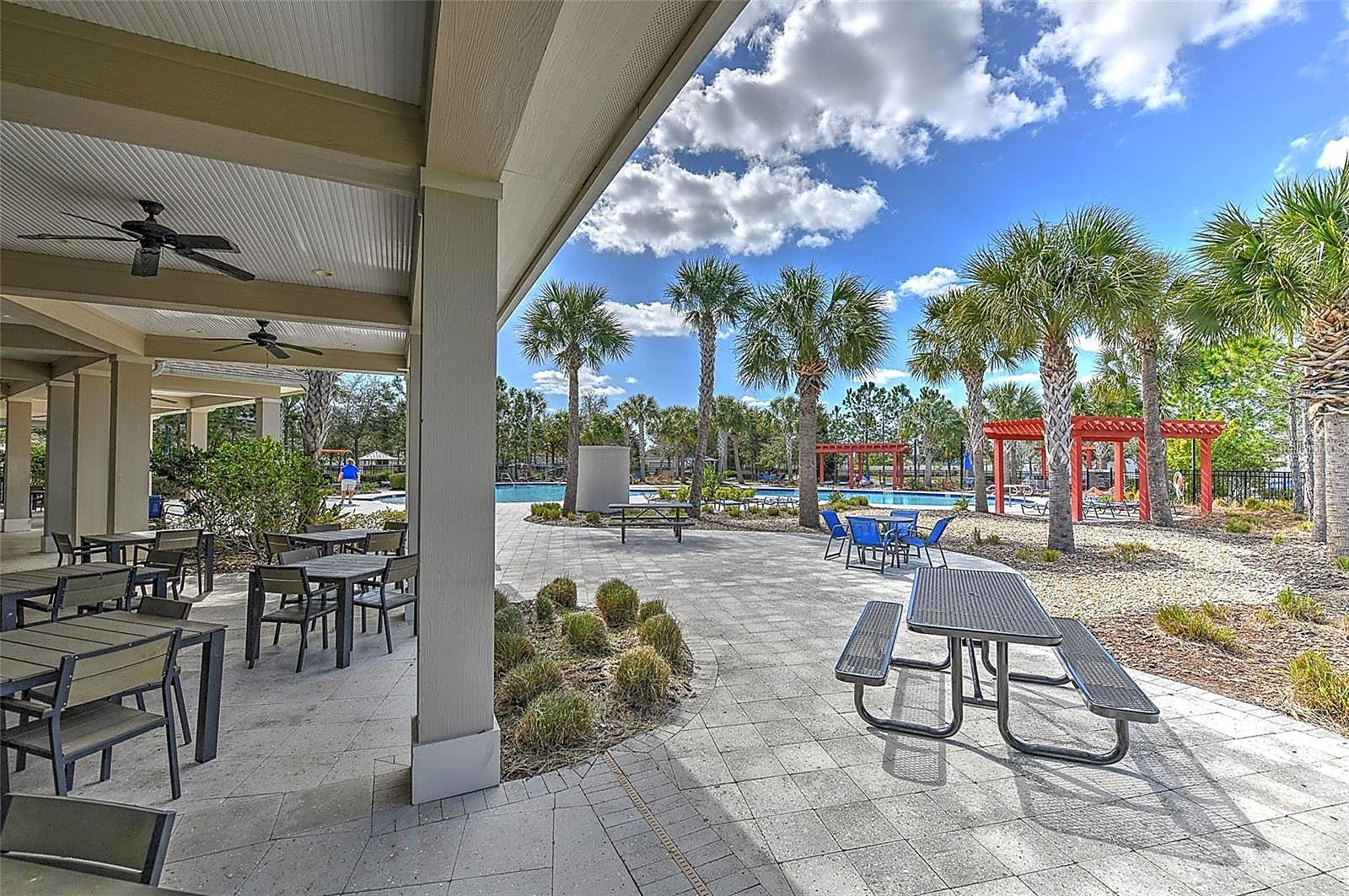 Covered outdoor seating area