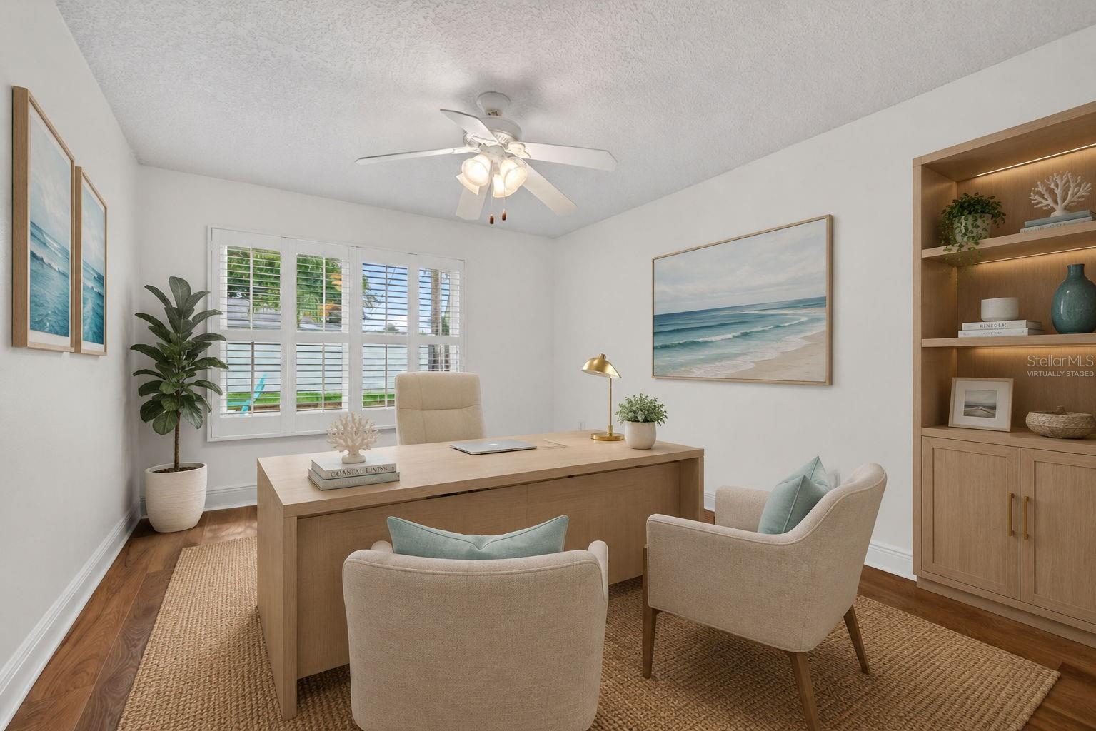 Virtually staged guest bedroom