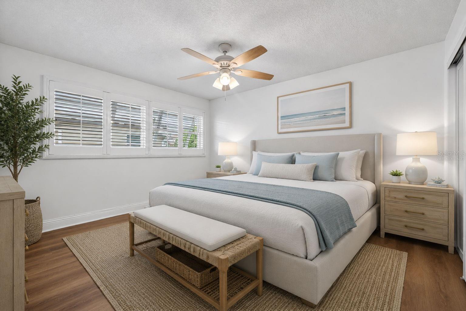 Virtually staged guest bedroom