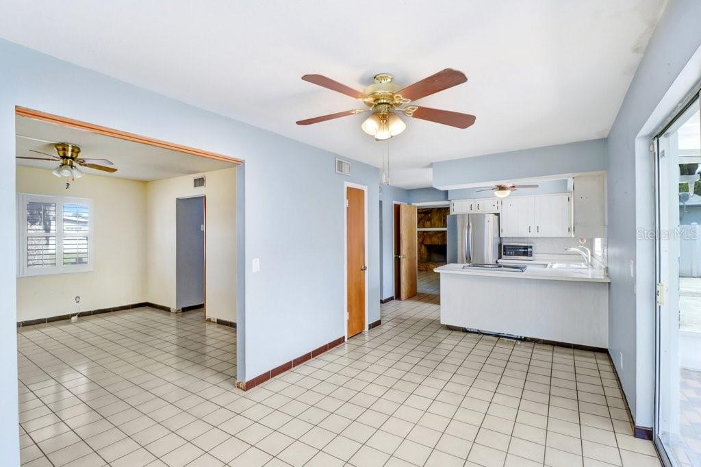 Kitchen, Living Room & Dining Room