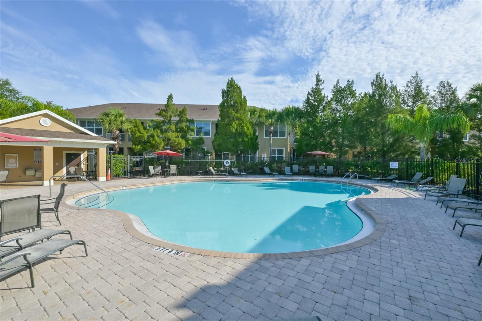 Community pool just steps away.