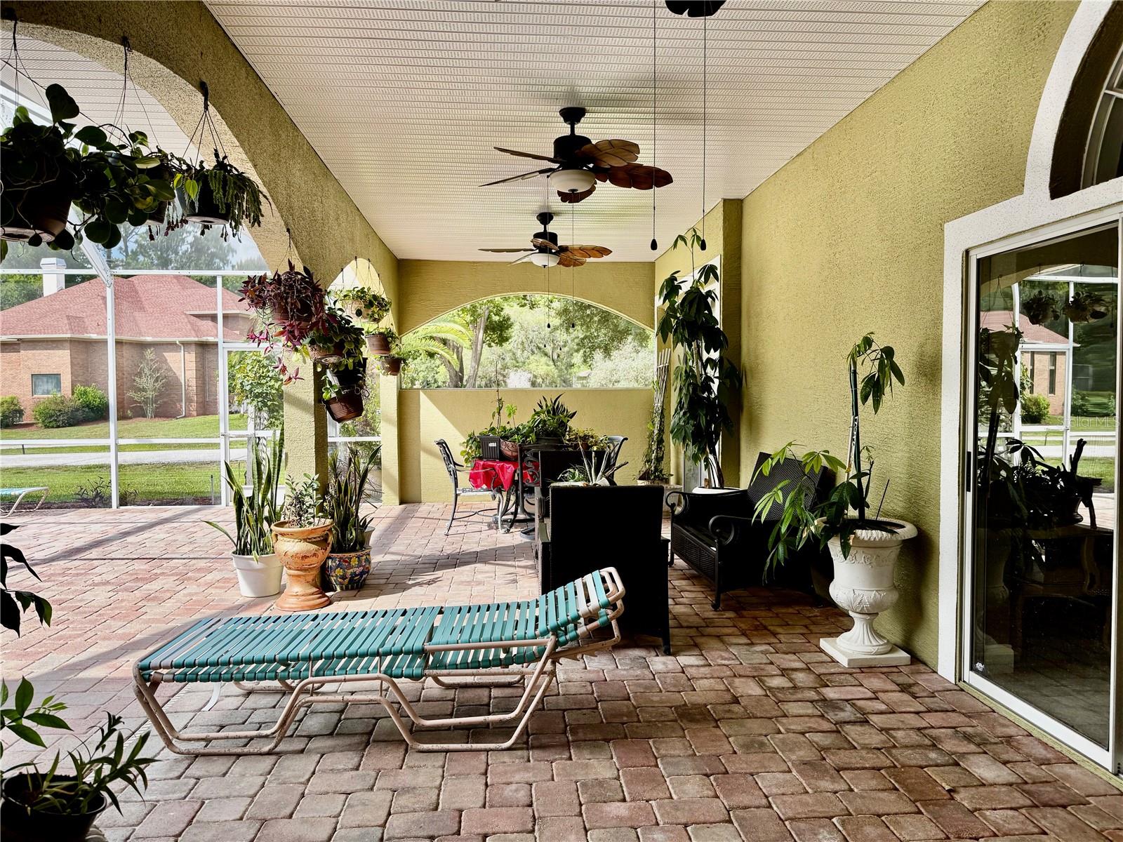 Shaded lounge area