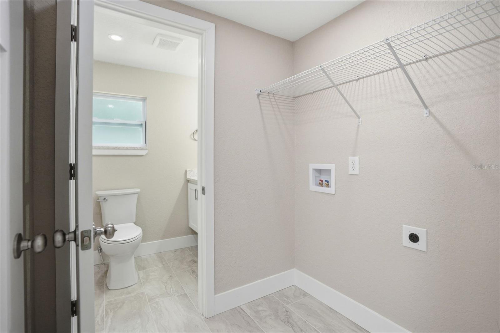1/2 bath with laundry