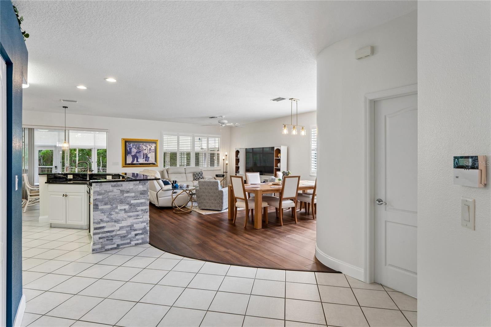 VIEW INTO LIVING AREA FROM FOYER