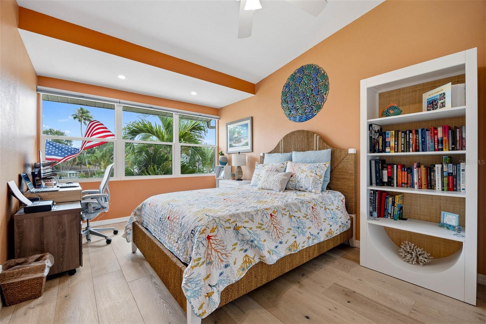 Large windows allow in plenty of natural light.