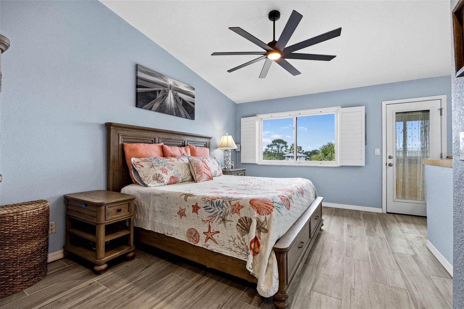 Primary suite occupied the entire 3rd story and is impressive with high vaulted ceilings and large windows.