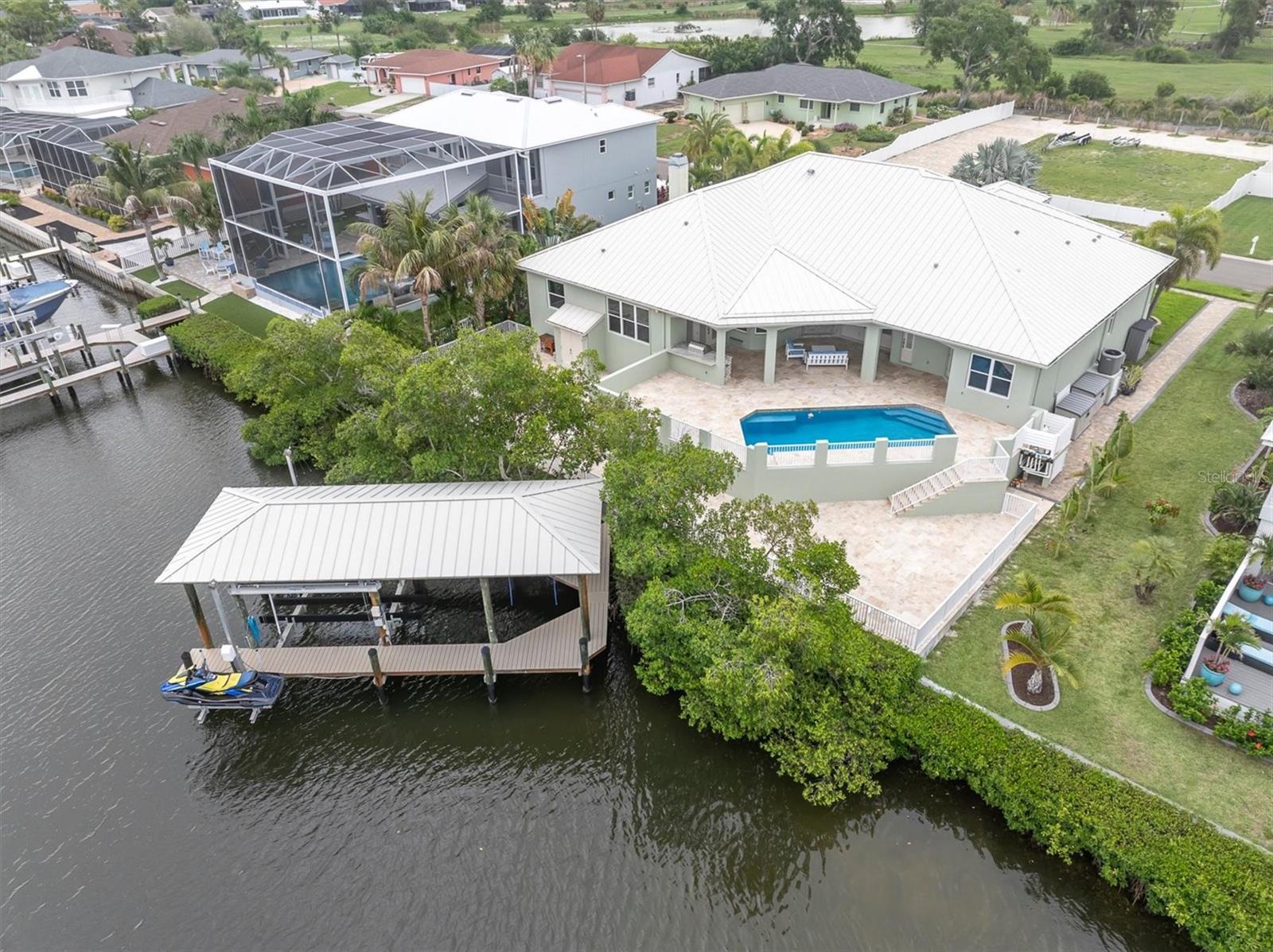 Aerial of backyard