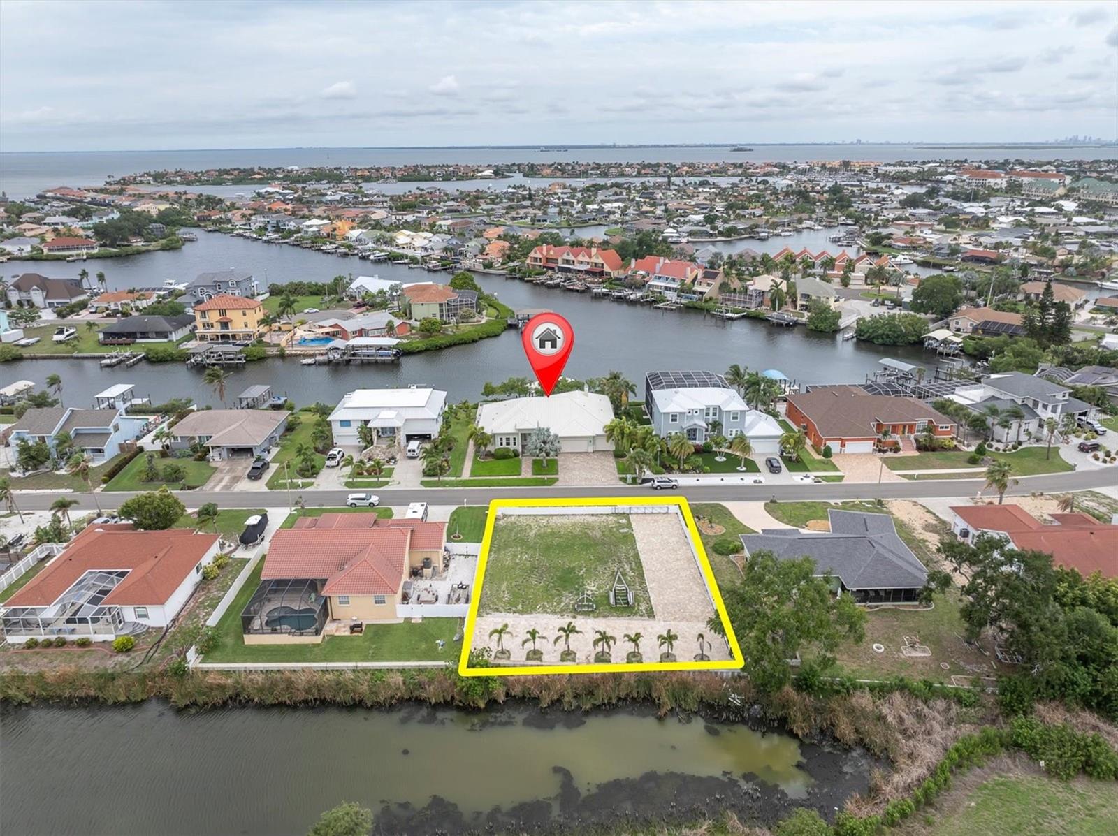 Aerial w/ vacant lot