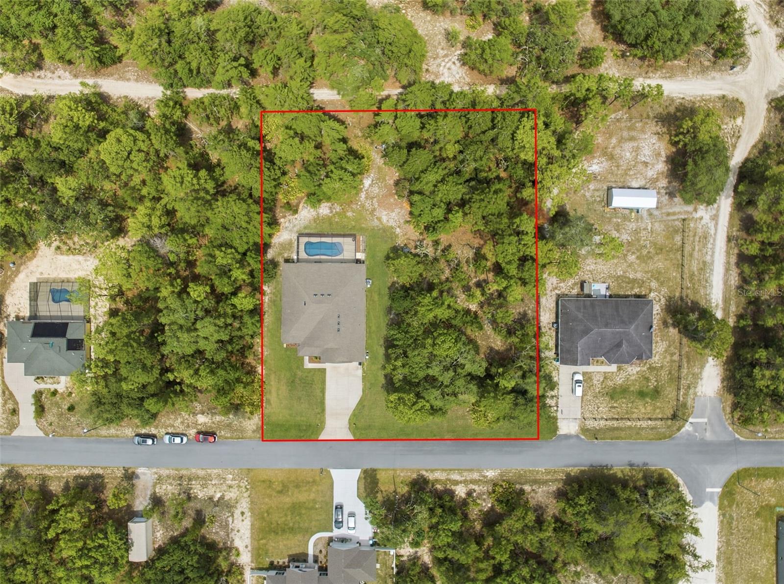 Property boundary...no side or rear neighbors!