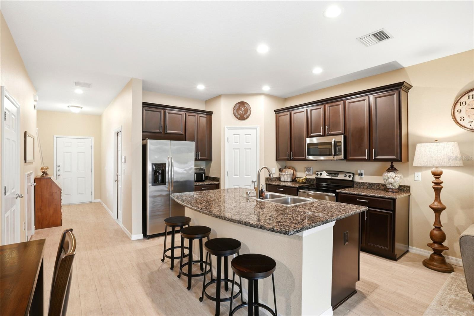 View to kitchen from living area