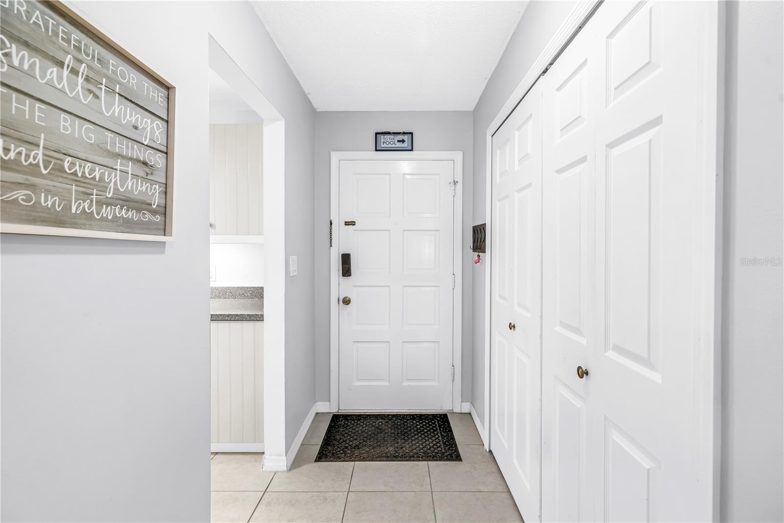 Entry door closets on right