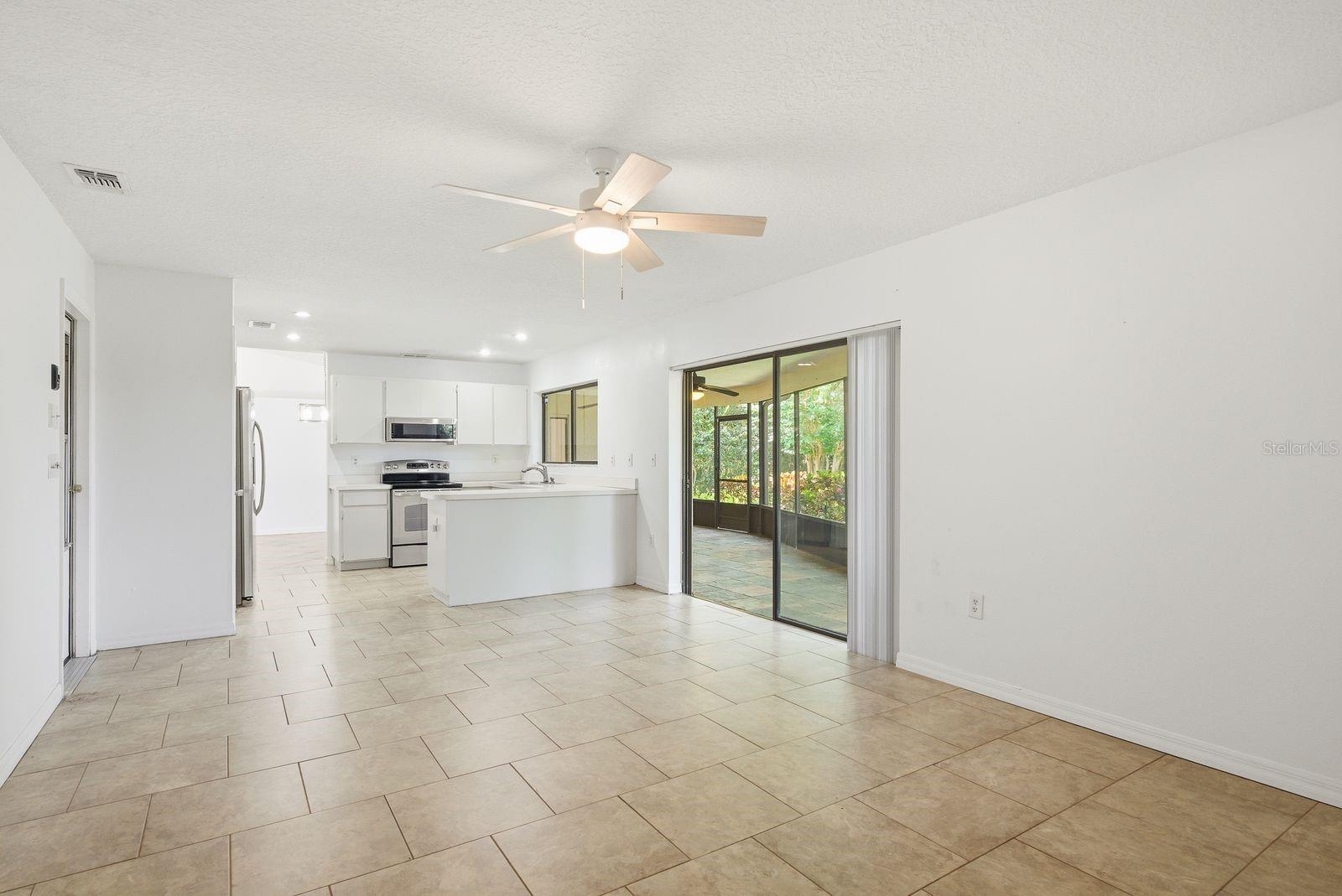 family room & kitchen