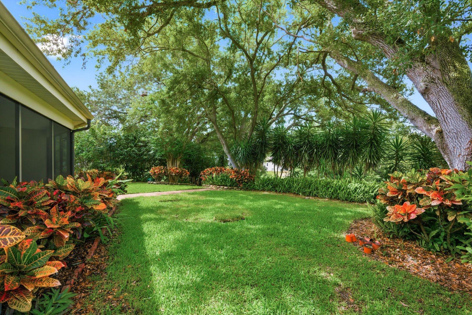 Lush landscaping on 1/2 of an acre!